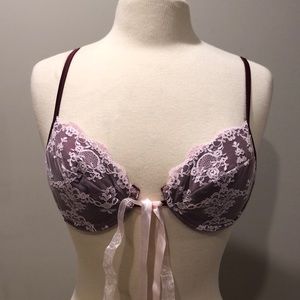 Red & Pink Lacy B-Line by Beau Bra 34B